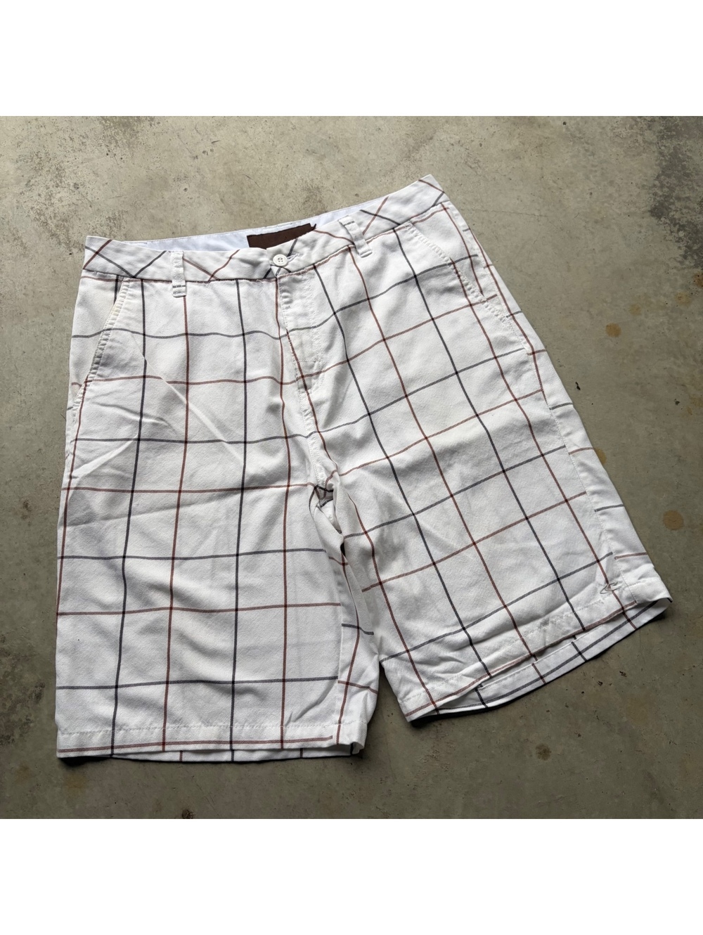 O'Neill Men's White Plaid Shorts Size 36